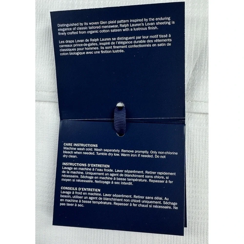 Ralph Lauren Full Queen Duvet Cover Lovan Jacquard White Organic Cotton New $425